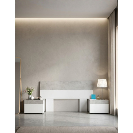 Conjunto Tekkan de Dormitorio Blanco Artik/Cemento - Montiel