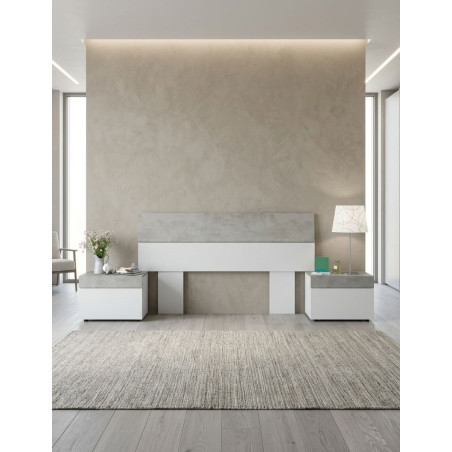 Conjunto Tekkan de Dormitorio Blanco Artik/Cemento - Montiel