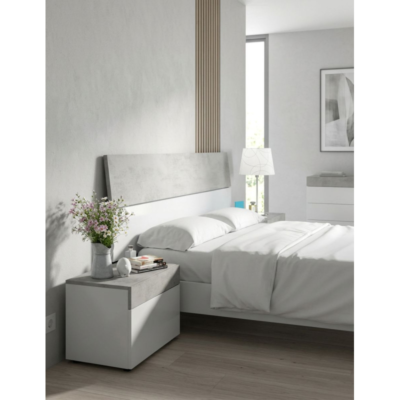 Conjunto Tekkan de Dormitorio Blanco Artik/Cemento - Montiel