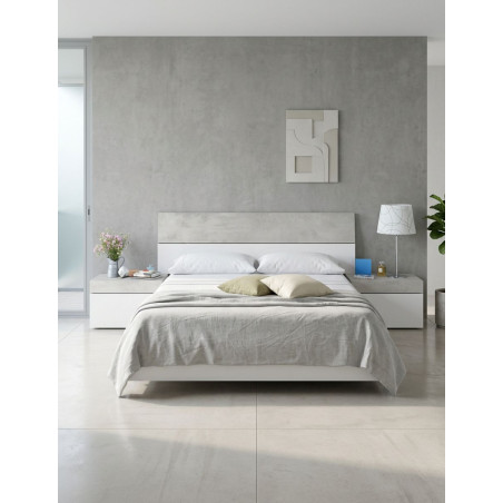 Conjunto Tekkan de Dormitorio Blanco Artik/Cemento - Montiel