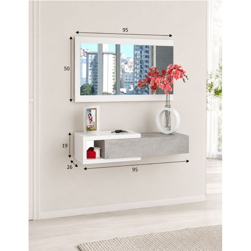 Recibidor Enzo con Espejo y Mueble - Montiel