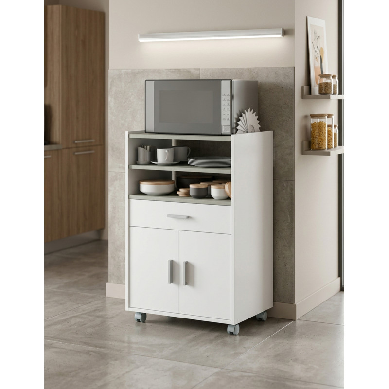 Mueble de Microondas Cheff BlancoArtik/Cemento - Montiel