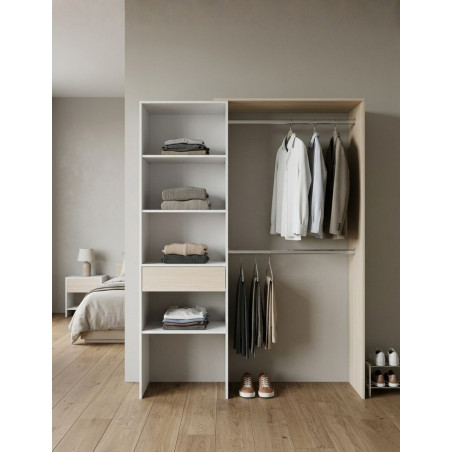 Vestidor Hera 187x150 cm. Blanco y Roble - Montiel