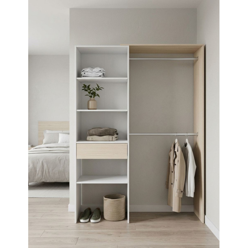 Vestidor Hera 187x150 cm. Blanco y Roble - Montiel