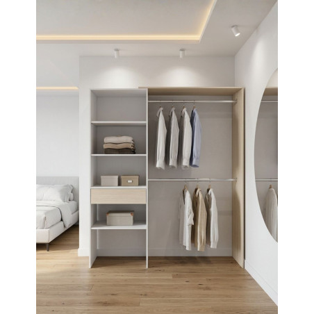 Vestidor Hera 187x150 cm. Blanco y Roble - Montiel