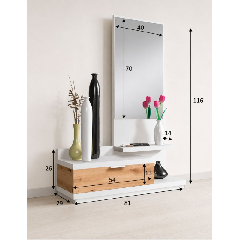 Mueble Recibidor Lía con Espejo 116x81 cm - Montiel
