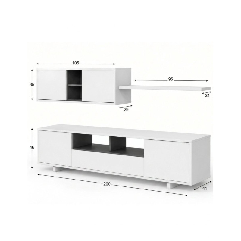 Mueble de TV VARYS para Salón 200x46x41- Montiel
