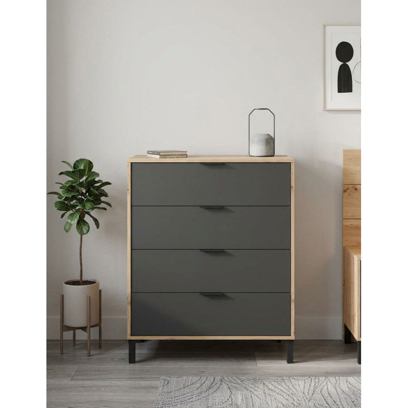 Mueble Bajo Madera Roble Oficina Enzo - Montiel