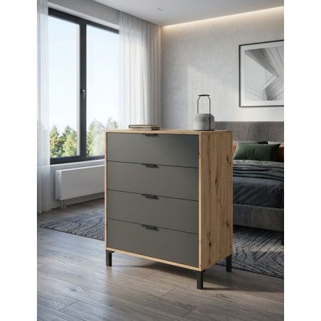 Mueble Bajo Madera Roble Oficina Enzo - Montiel