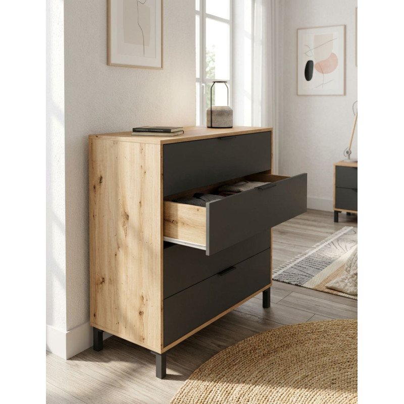 Mueble Bajo Madera Roble Oficina Enzo - Montiel