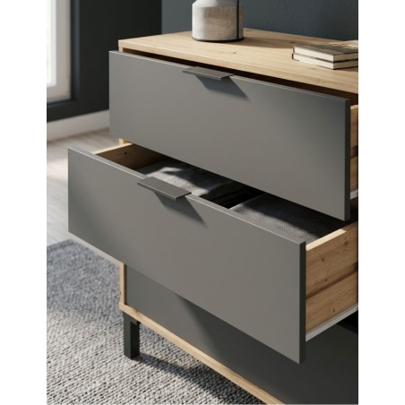 Mueble Bajo Madera Roble Oficina Enzo - Montiel