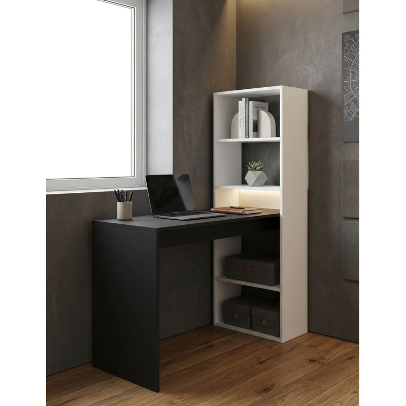 Mesa de Estudio con Estantería Reversible - Montiel