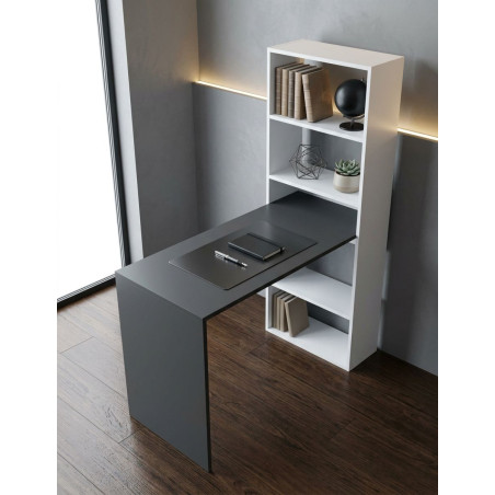 Mesa de Estudio con Estantería Reversible - Montiel