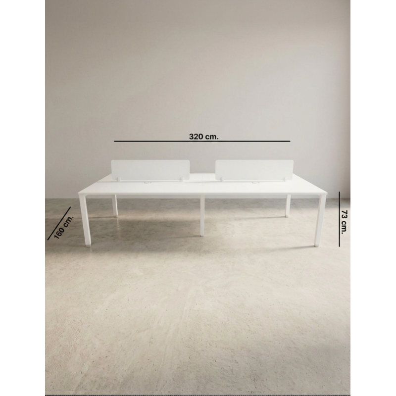 Mesa Multipuesto Oficina 4 Puestos de Mobel Línea - Montiel