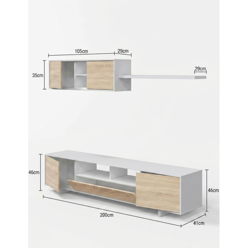Mueble de TV VARYS para Salón 200x46x41- Montiel