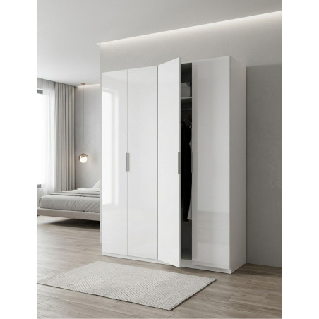 Armario Low Cost Dormitorio 200x180 cm. Blanco Brillo - Montiel