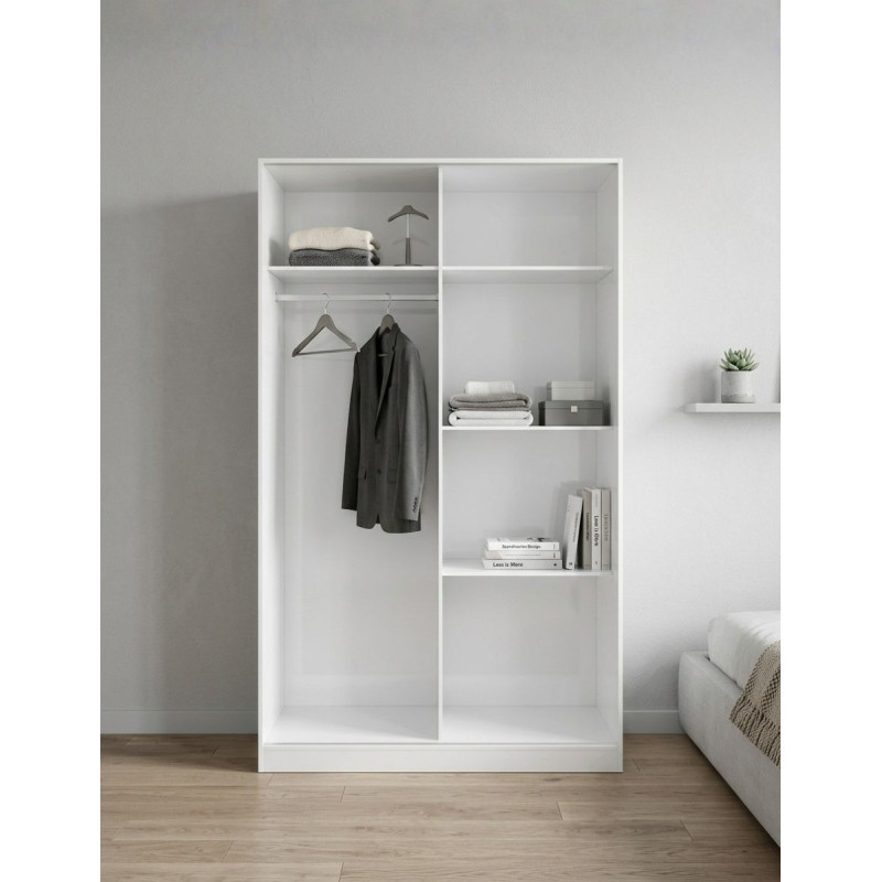 Armario Max Puertas Correderas 200x120 Blanco Brillo - Montiel