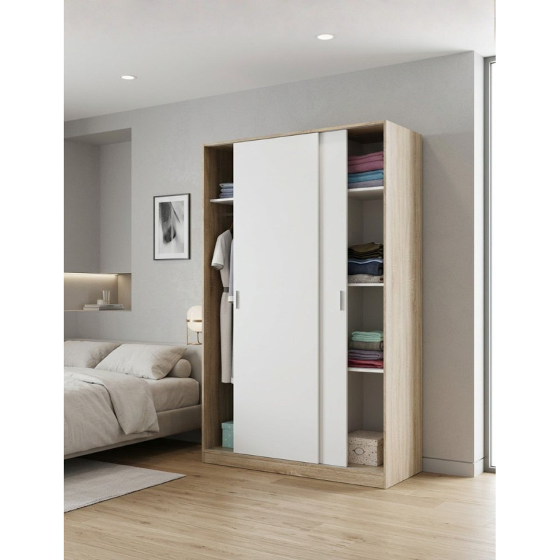 Armario Dormitorio Noon Plus Blanco / Roble - Montiel