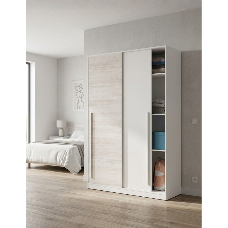 Armario Max 200x120 cm. 2 Puertas Correderas Blanco - Montiel