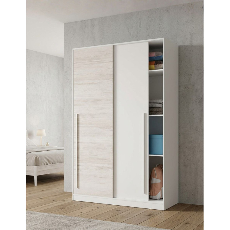 Armario Max 200x120 cm. 2 Puertas Correderas Blanco - Montiel