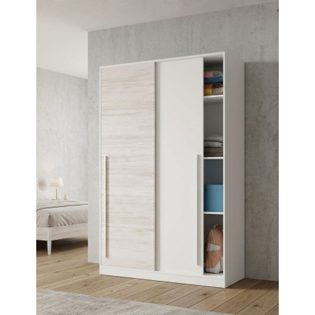 Armario Max 200x120 cm. 2 Puertas Correderas Blanco - Montiel
