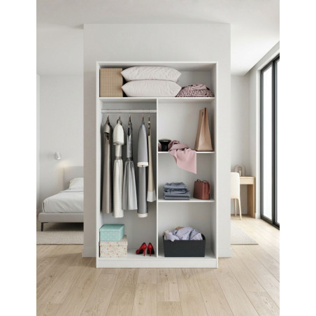 Armario Max 200x120 cm. 2 Puertas Correderas Blanco - Montiel