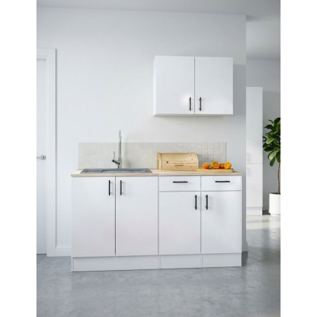 Mueble Fregadero Kira Blanco Brillo / Roble Canadian - Montiel