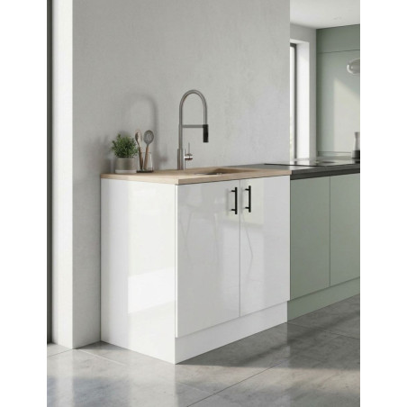 Mueble Fregadero Kira Blanco Brillo / Roble Canadian - Montiel