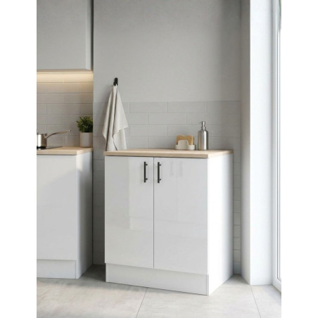 Mueble Fregadero Kira Blanco Brillo / Roble Canadian - Montiel