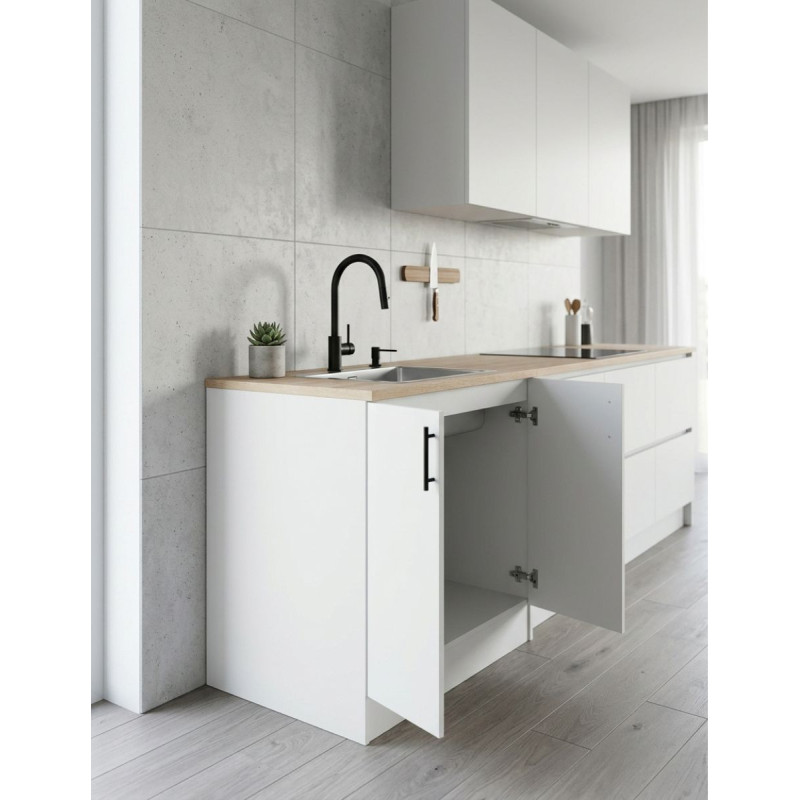 Mueble Fregadero Kira Blanco Brillo / Roble Canadian - Montiel