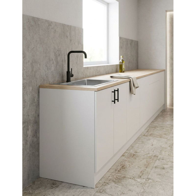 Mueble Fregadero Kira Blanco Brillo / Roble Canadian - Montiel