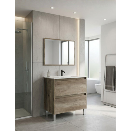 Mueble Baño Dakota Roble Nordik con Espejo - Montiel