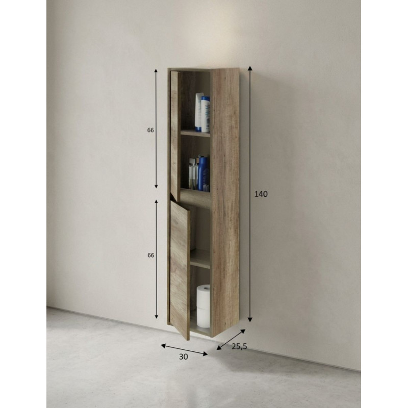 Camerino de Baño Dakota Roble Nordik 140 cm. - Montiel