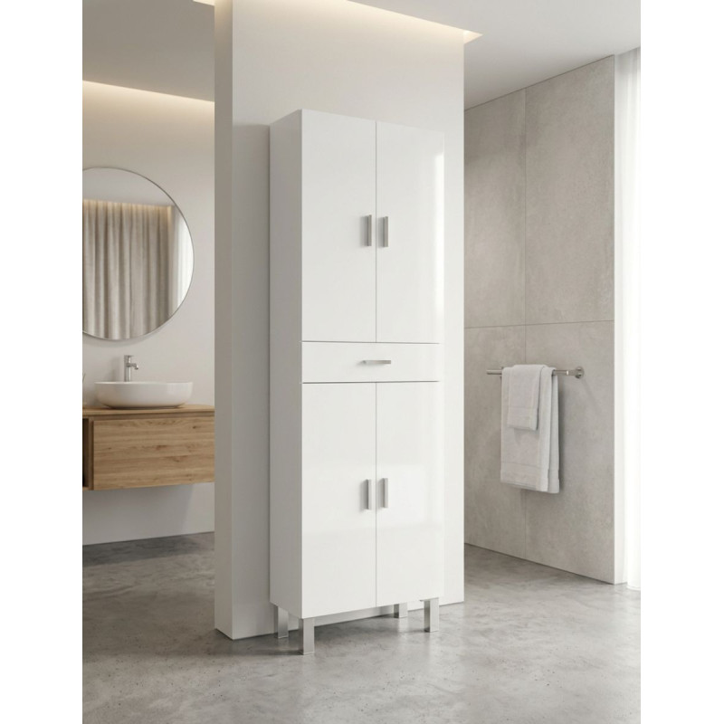 Armario Baño Aruba Blanco Brillo 4 Puertas - Montiel