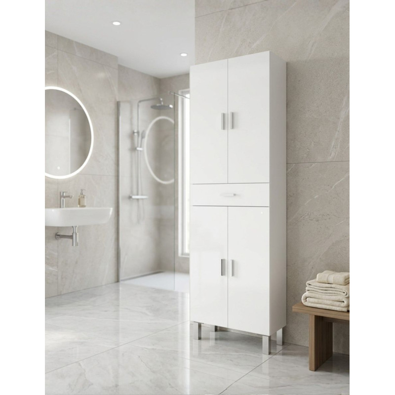 Armario Baño Aruba Blanco Brillo 4 Puertas - Montiel