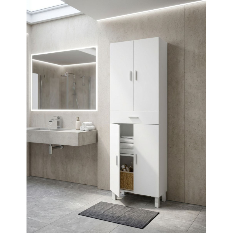 Armario Baño Aruba Blanco Brillo 4 Puertas - Montiel