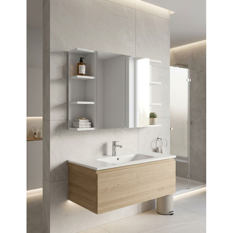 Módulo Rinconero Baño Blanco Brillo Colgante - Montiel
