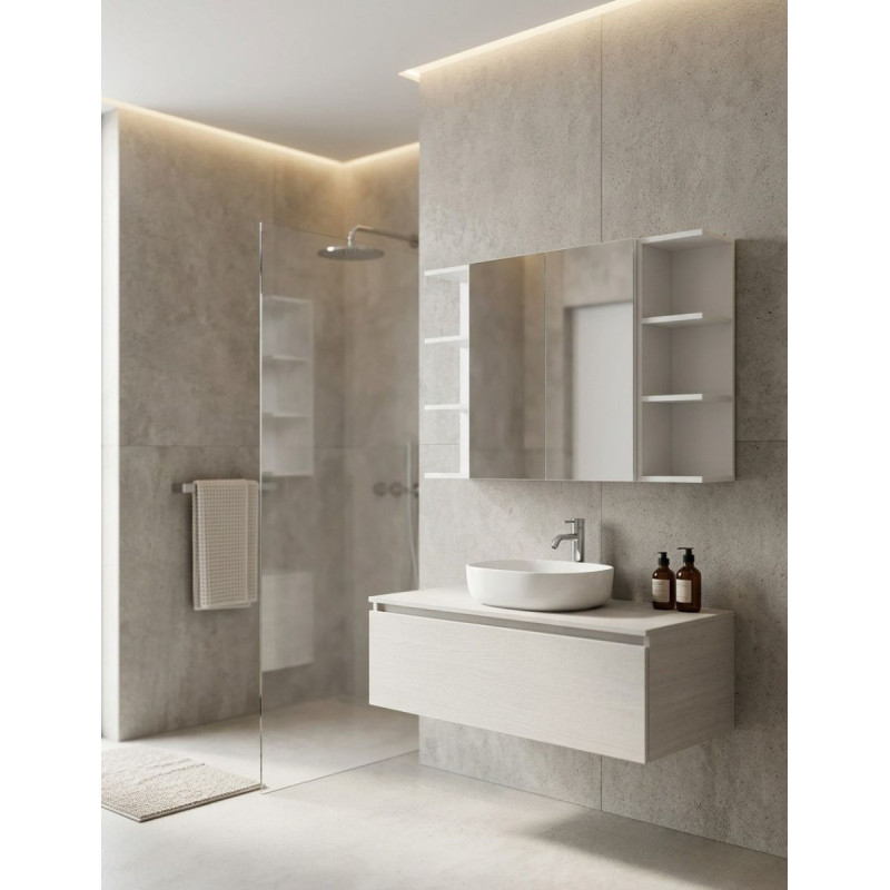 Módulo Rinconero Baño Blanco Brillo Colgante - Montiel
