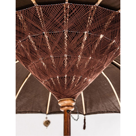 Sombrilla Gela 260x785 cm. Madera Mindi Marrón - Montiel