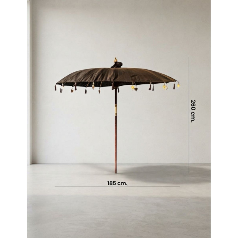 Sombrilla Gela 260x785 cm. Madera Mindi Marrón - Montiel