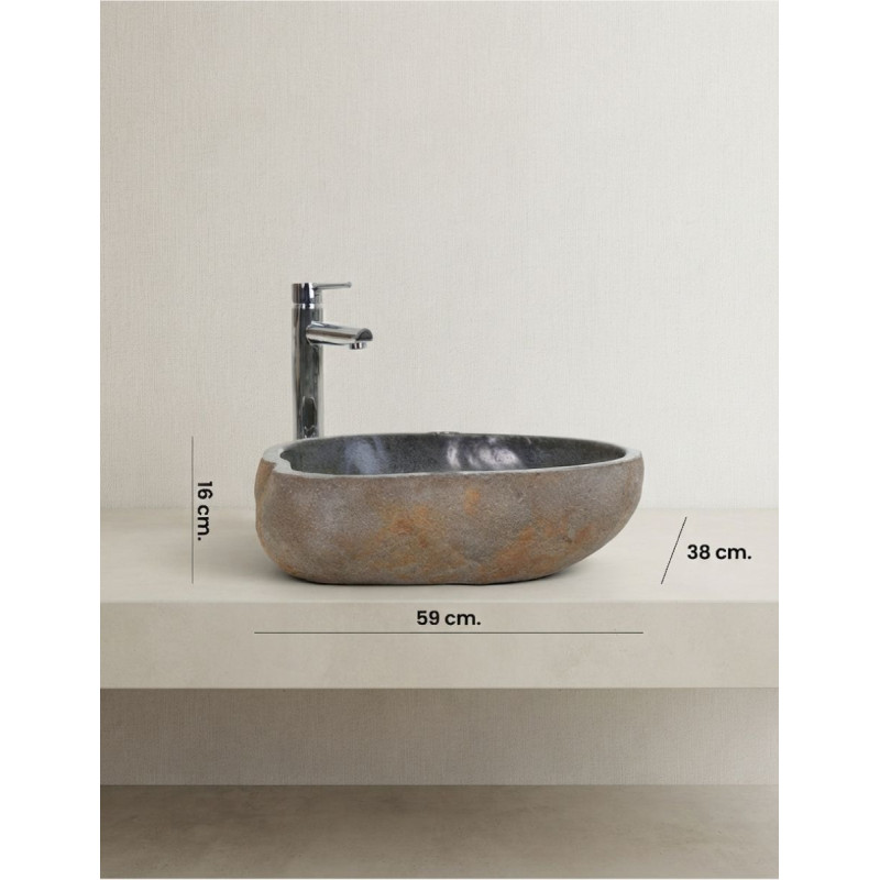 Lavabo Tauro Escultórico en Piedra Natural Arena - Montiel