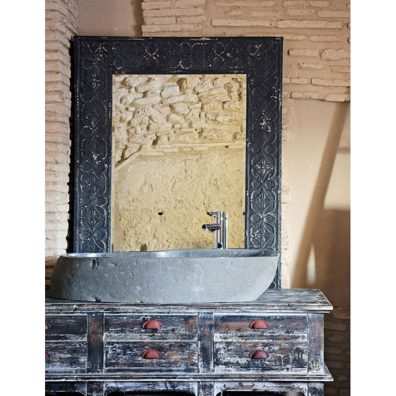 Lavabo Acuario Abstracto de Piedra Gris Natural - Montiel