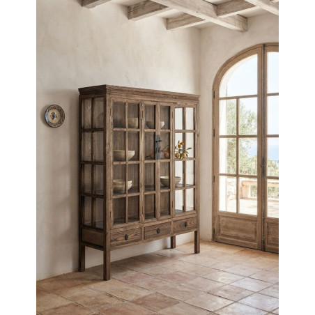 Vitrina Tartu Alta Madera de Olmo 175x130 cm. - Montiel