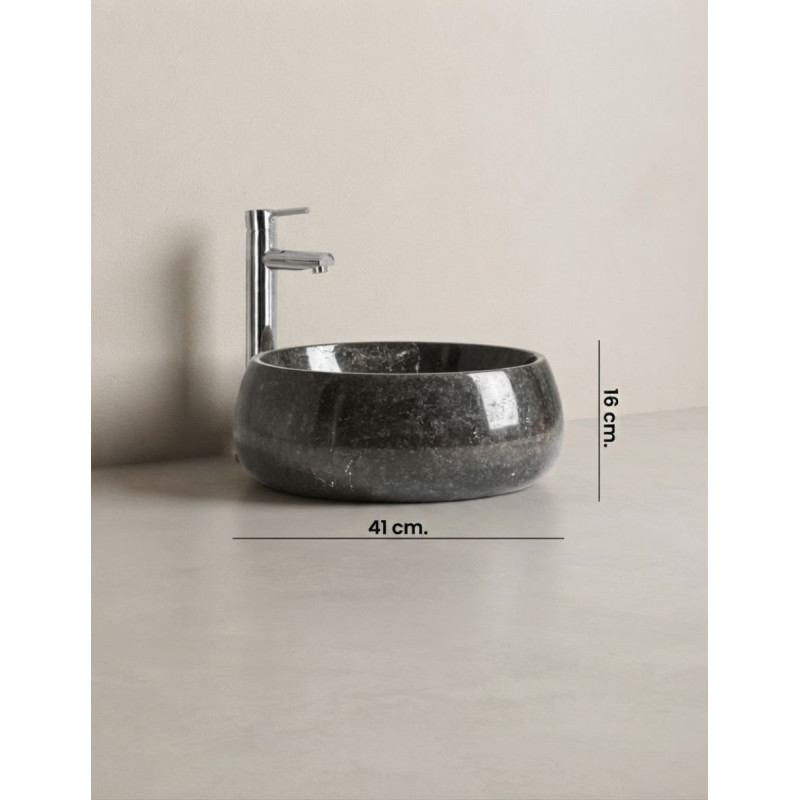 Lavabo Capricornio de Mármol Negro Brillante - Montiel