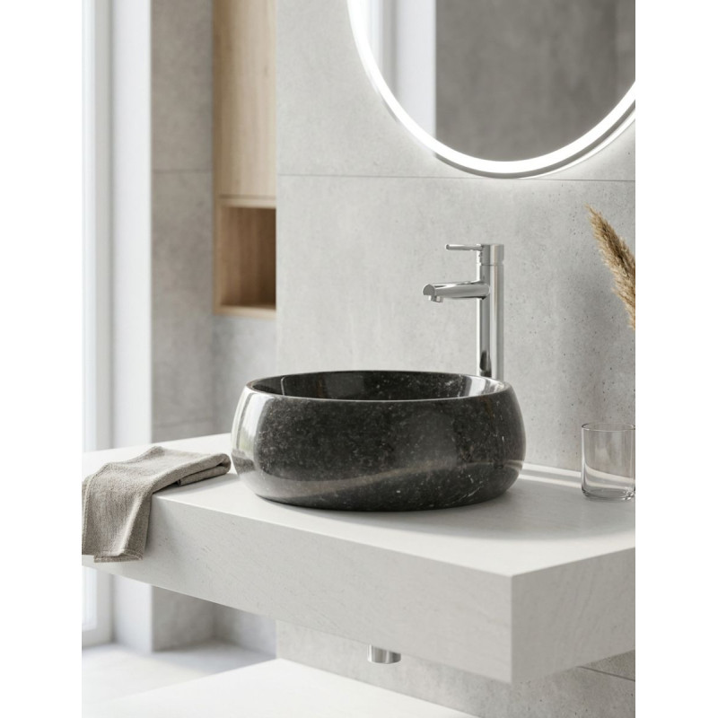 Lavabo Capricornio de Mármol Negro Brillante - Montiel