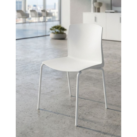 Silla Confidente Blanca Sin Brazos Lira de Kunna - Montiel