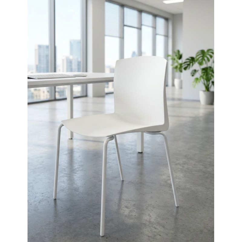 Silla Confidente Blanca Sin Brazos Lira de Kunna - Montiel