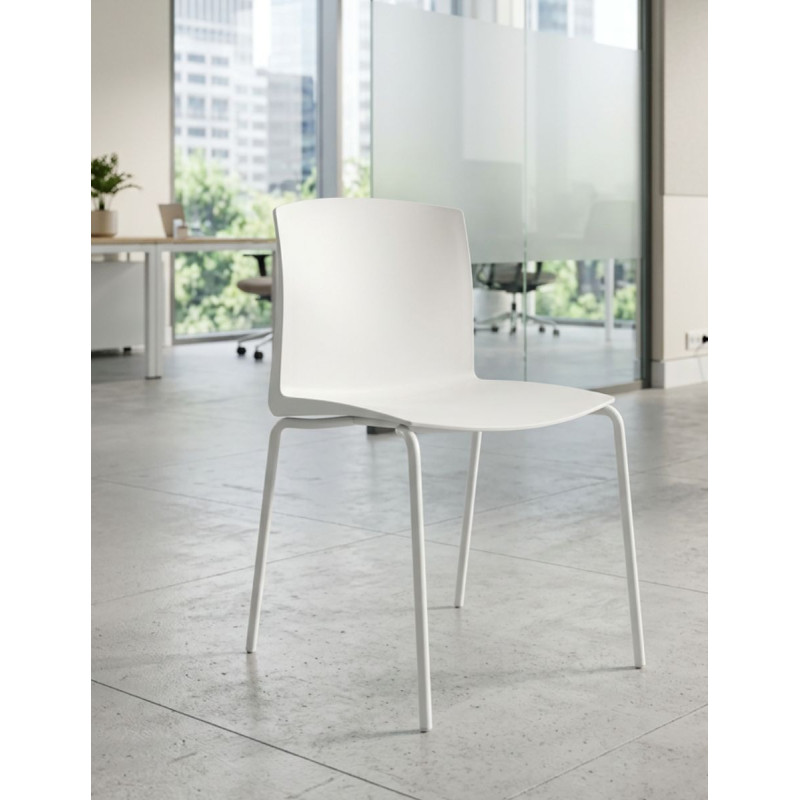 Silla Confidente Blanca Sin Brazos Lira de Kunna - Montiel