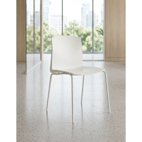 Silla Confidente Blanca Sin Brazos Lira de Kunna - Montiel