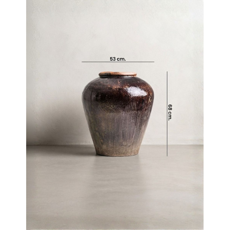 Tinaja Lappe Marrón de Cerámica Artesanal - Montiel